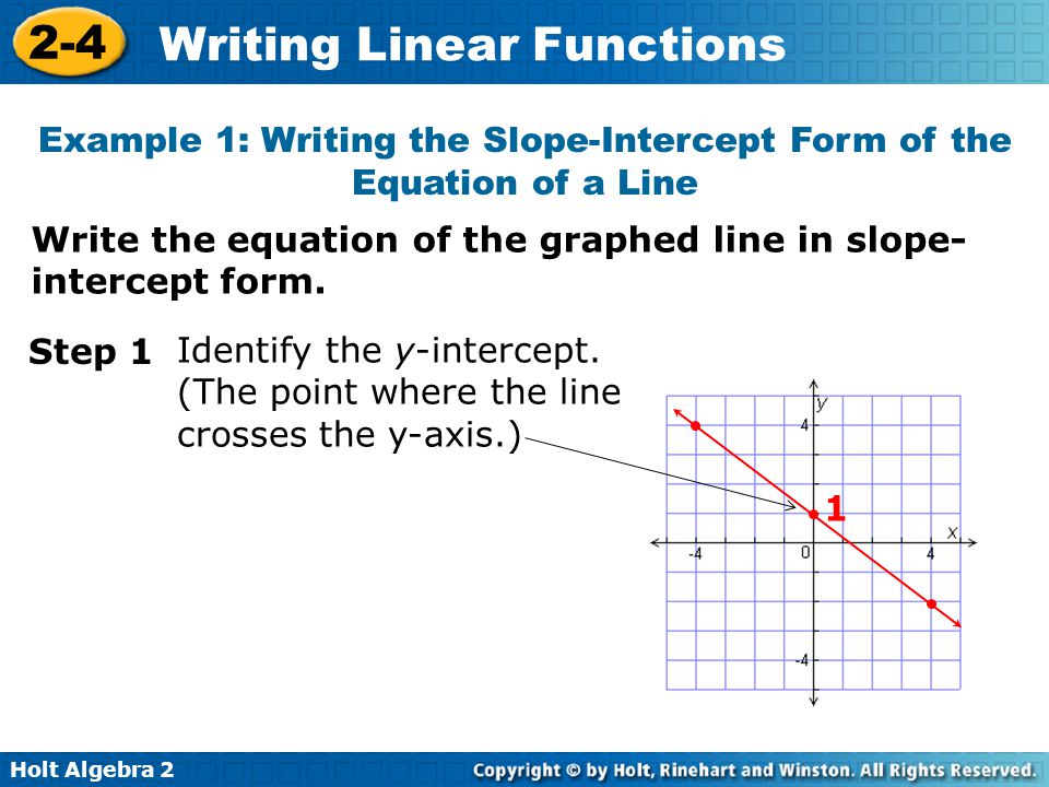 Using and Converting to Slope Intercept Form